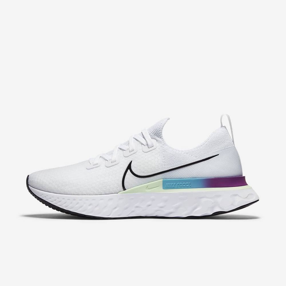 Chaussure De Running Nike React Infinity Run Flyknit Blanche 4981-063 White/Vapor Green/Oracle Aqua/Black Homme | ERT-94416140